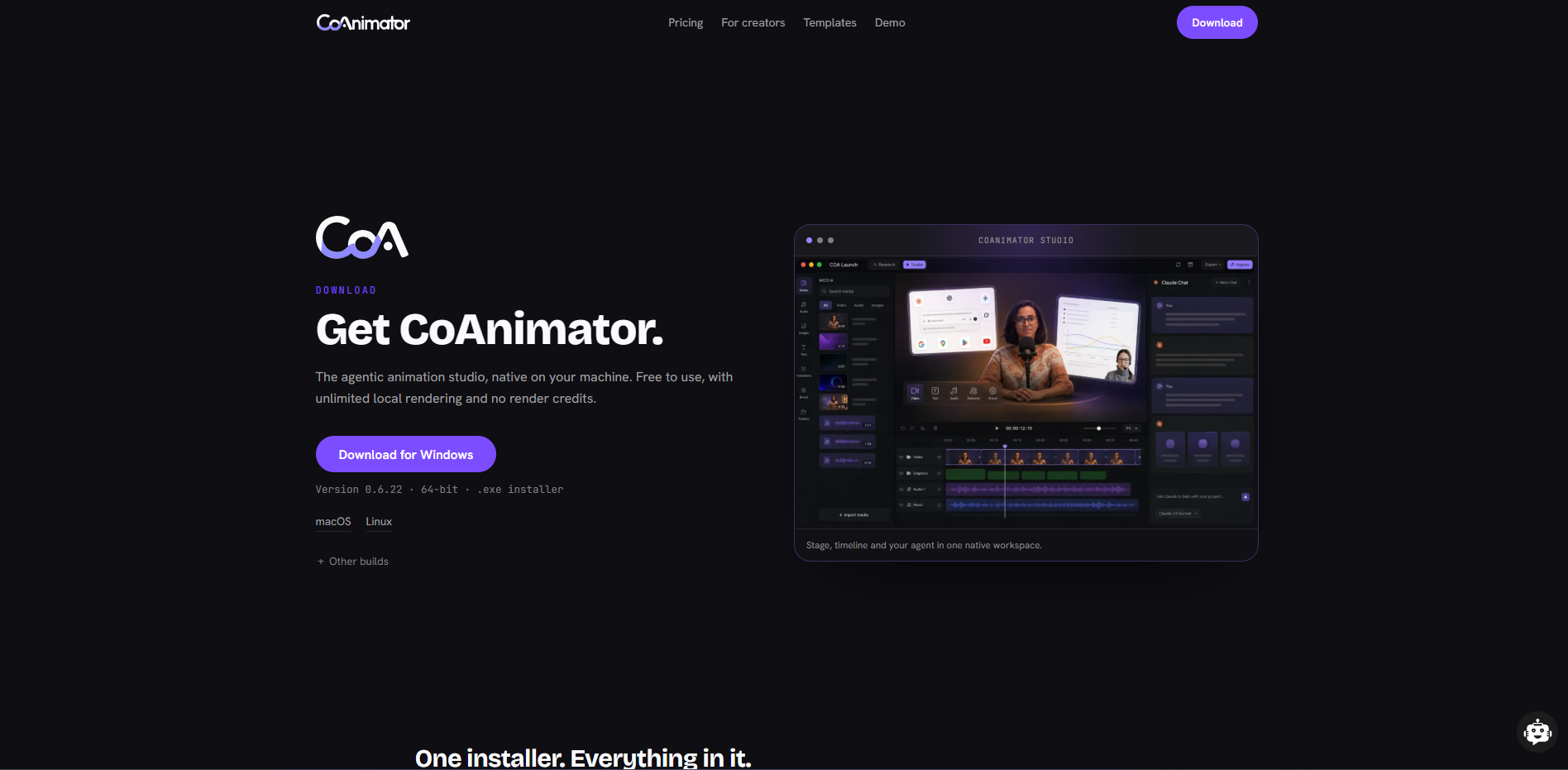 CoAnimator desktop app during setup