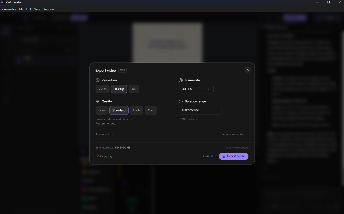 How to make an app promo video for the App Store: export settings example