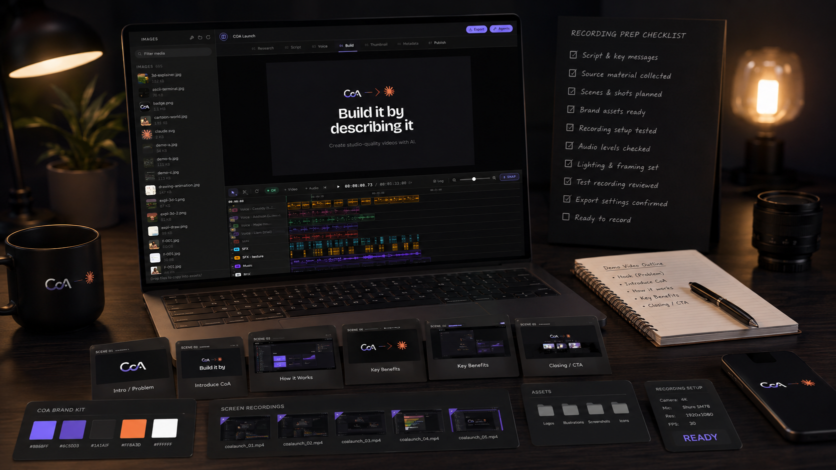 Plain editable project files that stay open after the video is rendered.