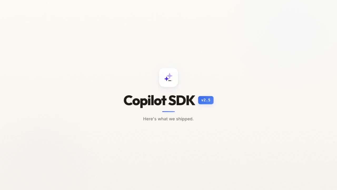 Copilot SDK v2.5 — launch video — made with CoAnimator